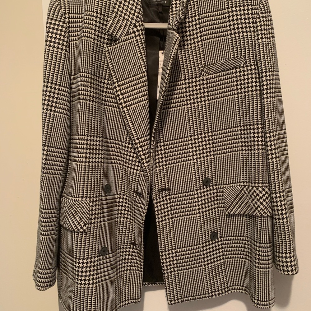ZARA OVERSIZED HOUNDSTOOTH BLAZER
